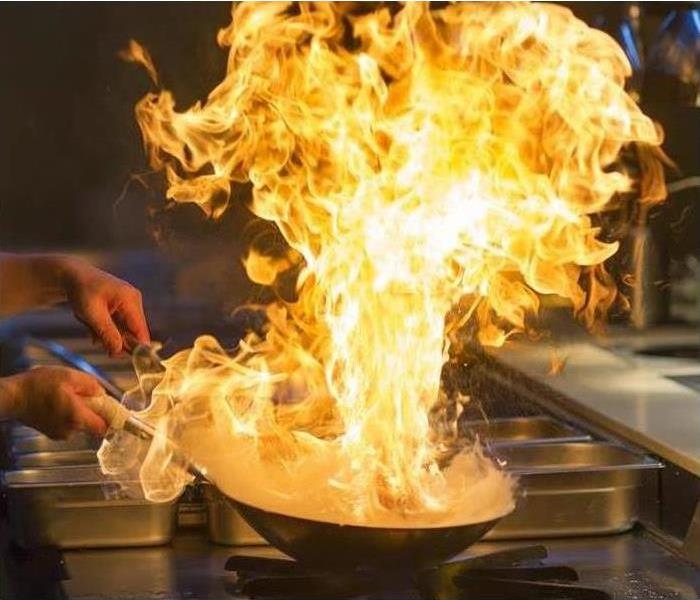 Fire in cooking pan 